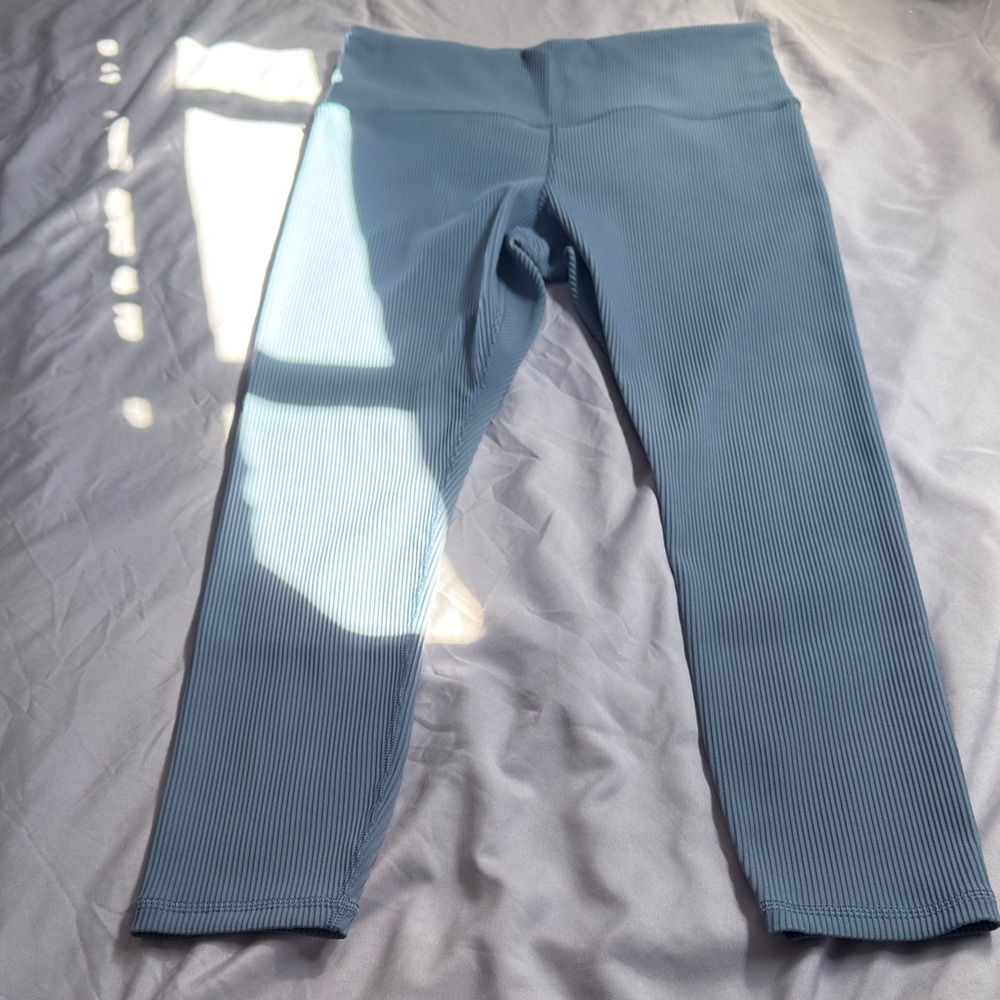 Athleta Women's Elation Ribbed Leggings in Blue